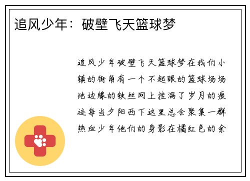 追风少年：破壁飞天篮球梦